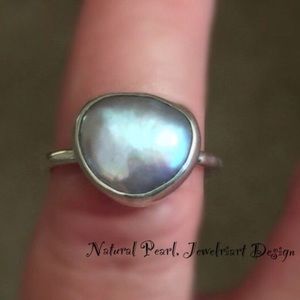 Pearl Ring. Unique Artisan Pearl Ring.